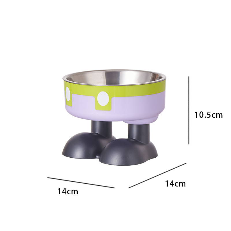 High Foot Cat Bowl Water Bowl Elevated Protect stainless steel Pet Dog Bowl