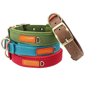 Dog Collar Neprone Canvas With Handle Adjustable Heavy Duty Metal Buckle Tactical Pet Dog Collars