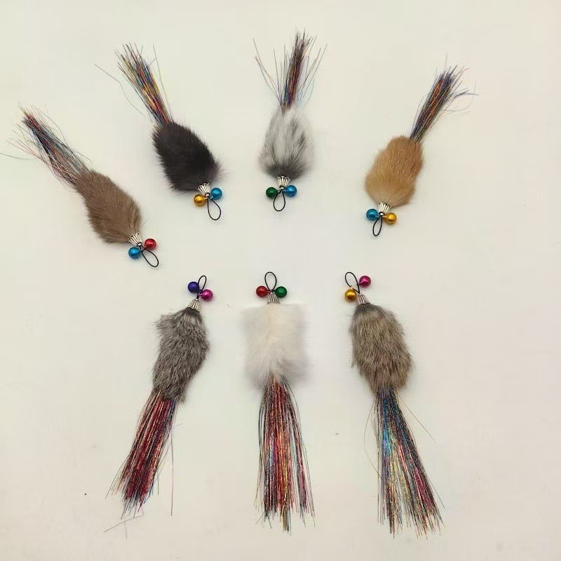 customize pet cat toy rabbit furll teaser refill change for cats playing toys