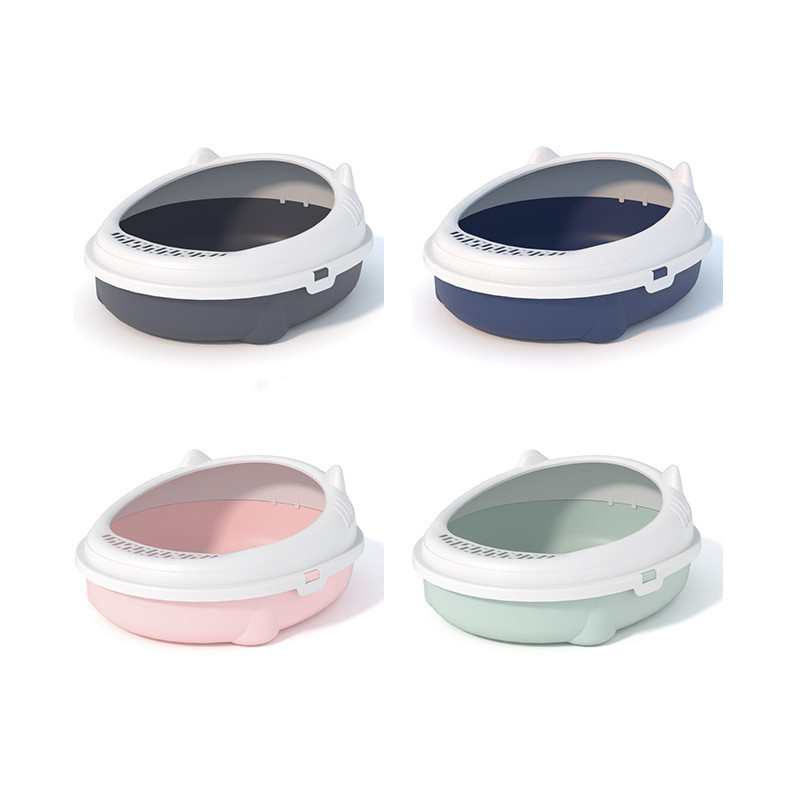 Cat litter box spatter-proof thickened cat toilet semi-enclosed sand-proof pet supplies cat litter box