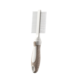 Double-sided Pet Grooming Tool Two in One Dog Flea Comb Cat Metal Comb for Removing Tangles and Knots
