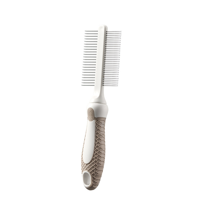 Double-sided Pet Grooming Tool Two in One Dog Flea Comb Cat Metal Comb for Removing Tangles and Knots