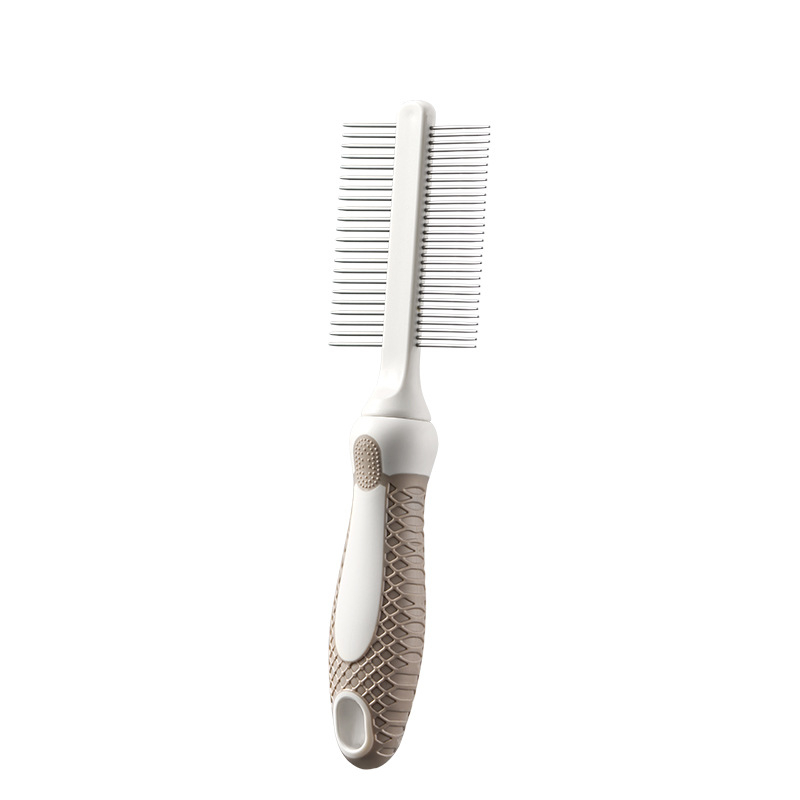 Double-sided Pet Grooming Tool Two in One Dog Flea Comb Cat Metal Comb for Removing Tangles and Knots