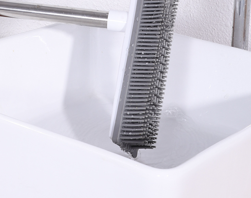 Rubber Pet Hair Removal Broom Tool dog hair cleaning tool extend stainless steel