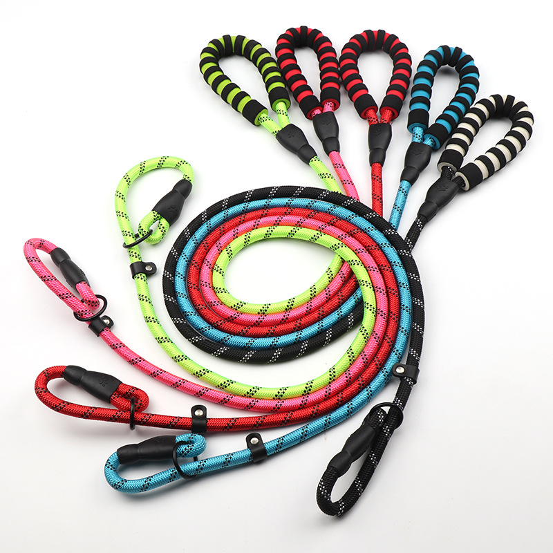 durable Reflective Nylon Dog Traction Rope Braided Climbing Rope Dog Lead Dog Leash