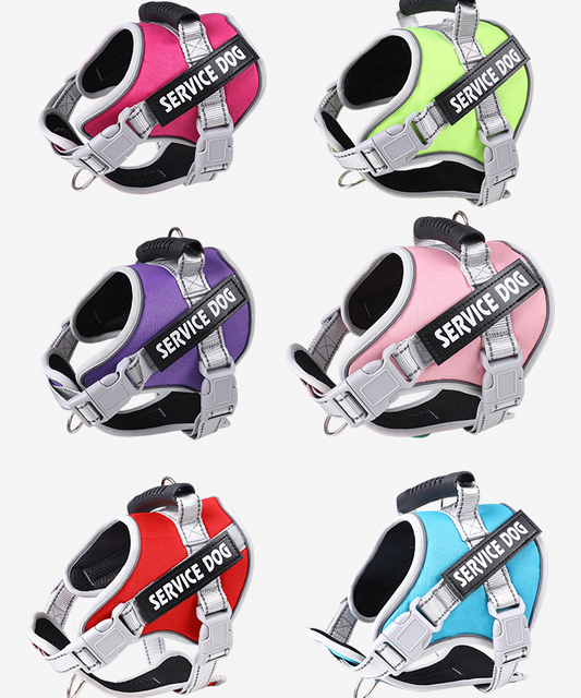 New Comfortable No Pull Reflective Pet Dog Harness Breathable Adjustable Explosion-Proof Impact Handle Saddle Dog Harness leash