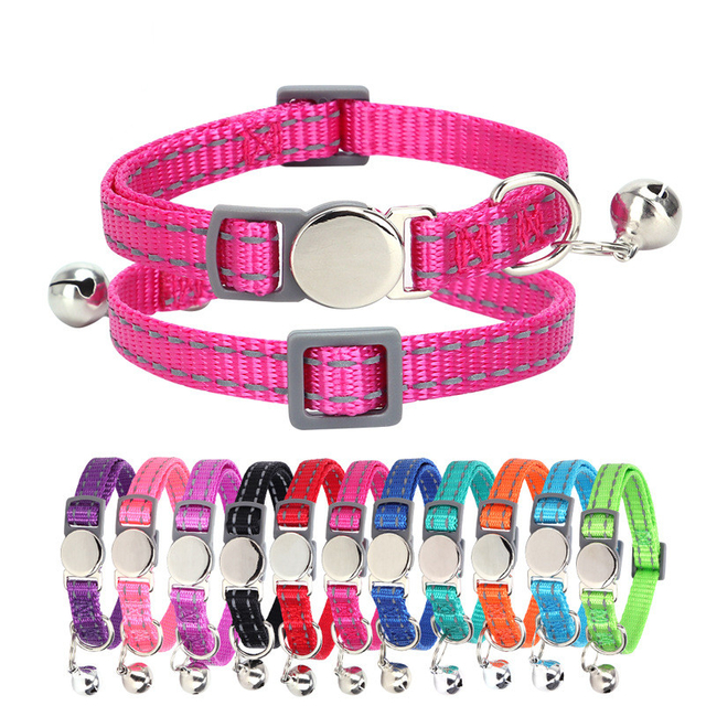 Personalized Custom Pet Tag Collar with Bell Luxury Laser Engraving Name ID Breakaway Buckle Dog Cat Nylon Collar