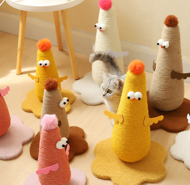 chicken Cat Climbing Frame Sisal Cats Scratching Cardboard Post playing toy