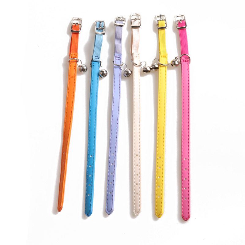 PU Leather Elastic Belt Pet Collar Custom Colors Waterproof Classic Leather Cat Collar