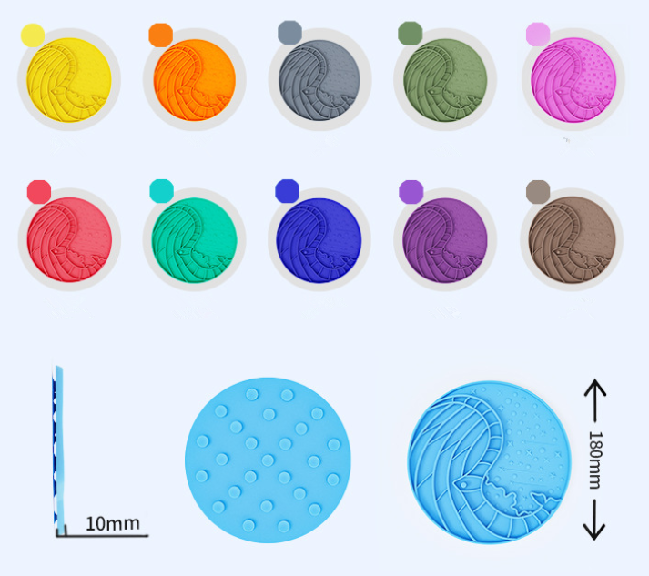 Custom Color Food Grade Silicone Pet Dog Slow Feeder Dog Lick Mat Bowl