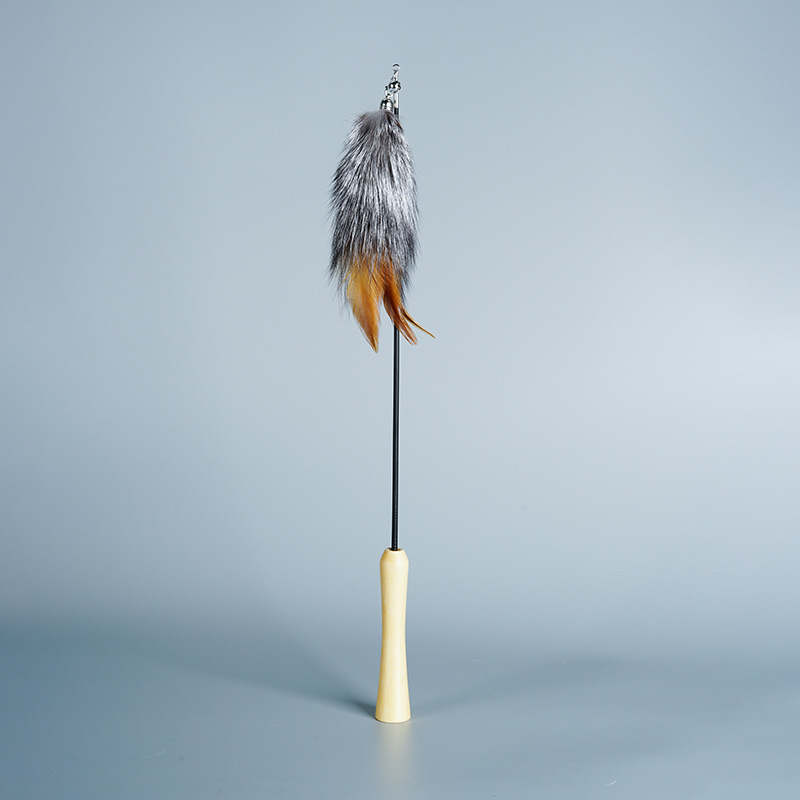 Retractable Cat Wand Toys Interactive Feather Toy Cats Teaser Stick