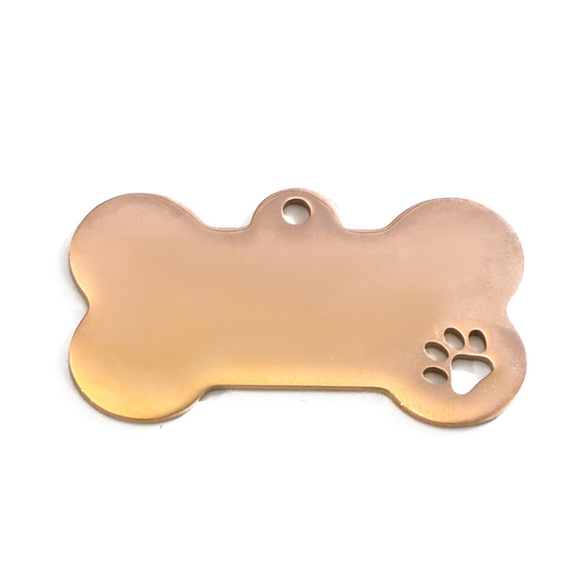 Blank Printer Anodized Aluminium Stainless Steel Custom Necklace Metal Bone Shaped Blank Chain Dog Tag