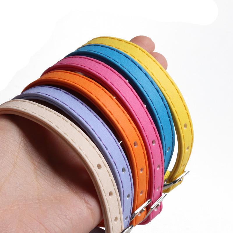 PU Leather Elastic Belt Pet Collar Custom Colors Waterproof Classic Leather Cat Collar