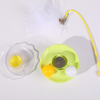 Plastic Cat Playing Toy Tumbler Ball with Feather Silver Bell