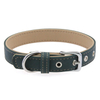 Classic Simple PU Leather Adjustable Dog Pet Collar with metal buckle