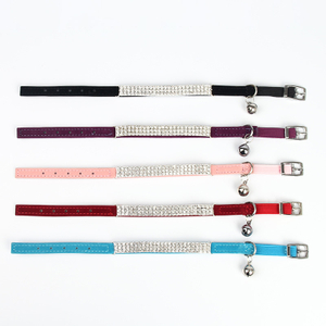 Velvet Crystal Rhinestone Soft Elastic Belt Cat Necklace Collar Diamond Chain