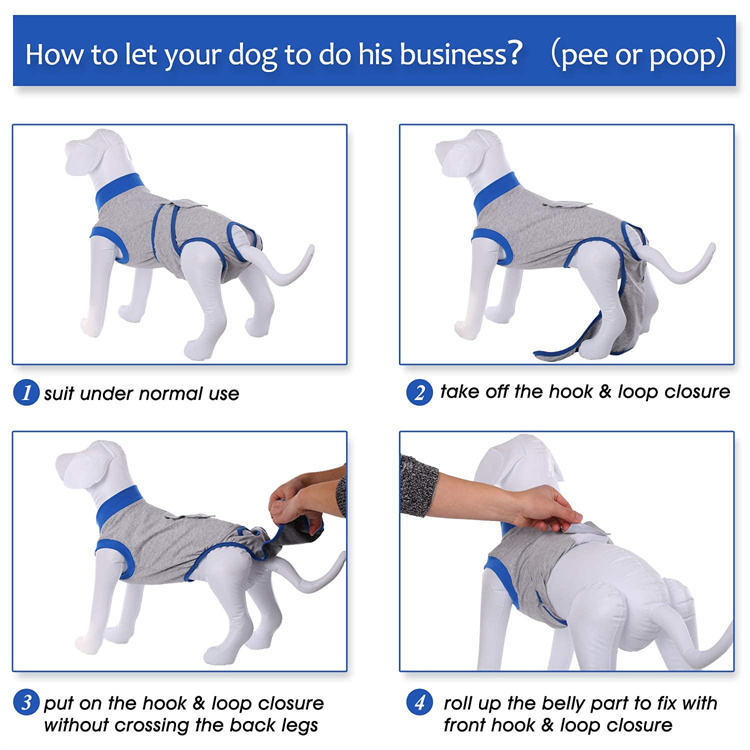 Recovery Suit for Dogs Cats After Surgery, Professional Pet Recovery Shirt Dog Abdominal Wounds Bandages,Prevent Licking Clothing