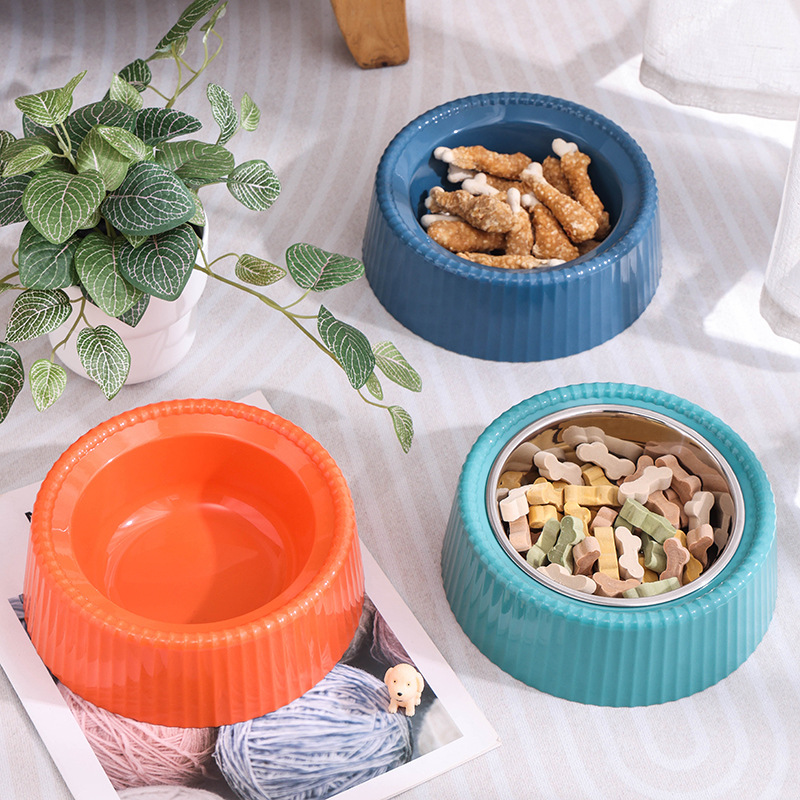 Stainless steel plastic pet dog bowl bowls