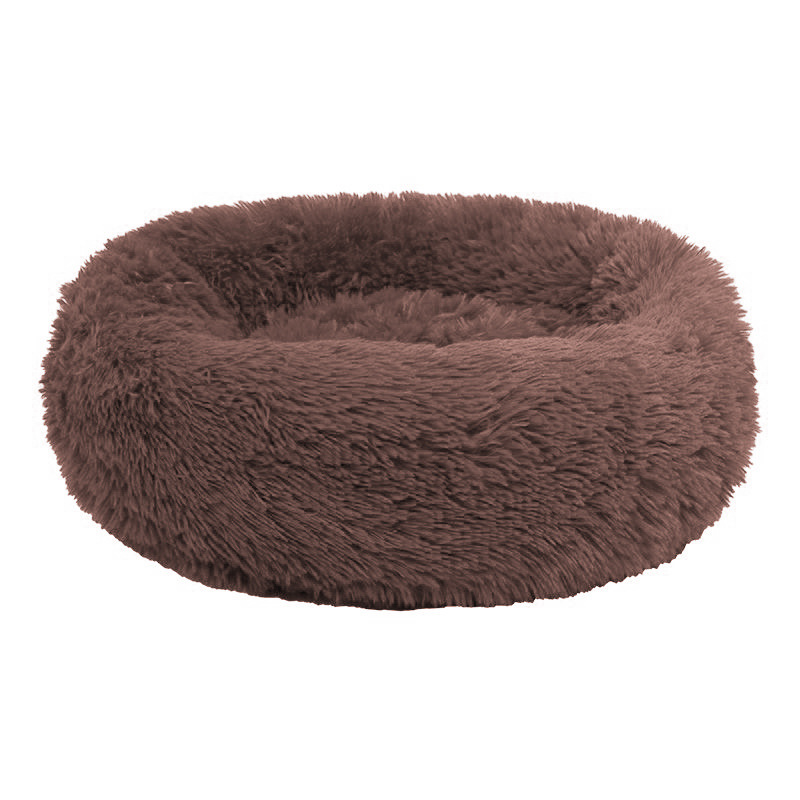 Manufacturer Soft Luxury Plush Pink Grey White Pet Cushion Round Cat Dog Bed