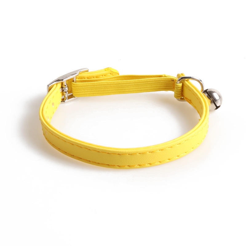 PU Leather Elastic Belt Pet Collar Custom Colors Waterproof Classic Leather Cat Collar