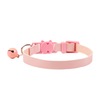 PU Leather Soft Breakaway Buckle solid color Cat Collar with Bell Colorful