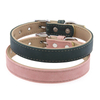 Classic Simple PU Leather Adjustable Dog Pet Collar with metal buckle