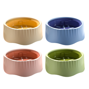 Pet Colorful Healthy Diet Slow Feeder Anti-Slip Plastic Water Food Dog Bowl