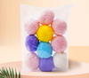 Multicolor High Elastic Plush Cat Toy Ball No Sound Fun Interactive Pet Toy 