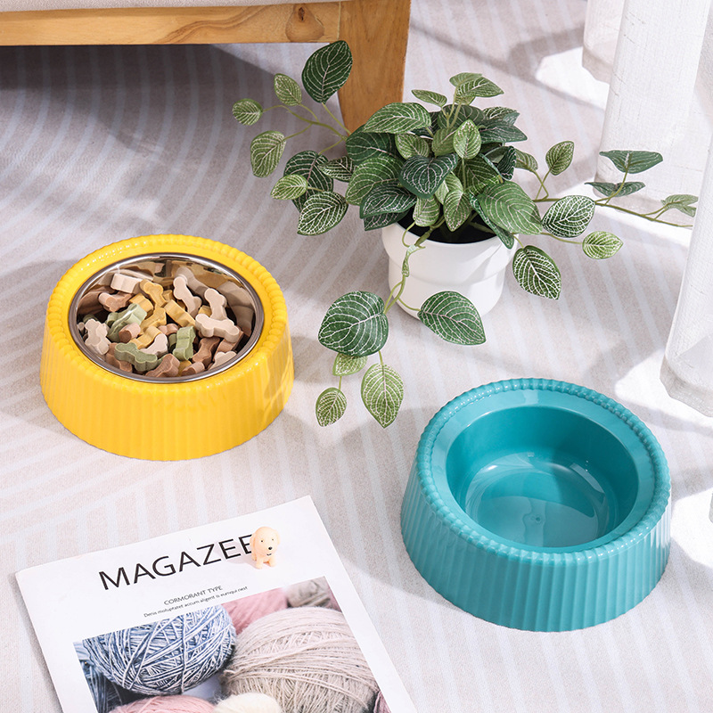 Stainless steel plastic pet dog bowl bowls
