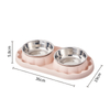 Dog Cat Bowl Raised Double Pet slow Feed Anti Sickness Stainless Steel Bowls Cups & Pails for Small Animals