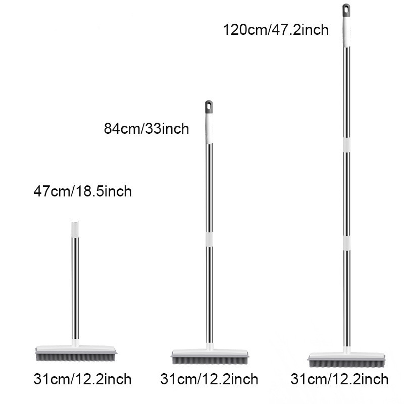 Rubber Pet Hair Removal Broom Tool dog hair cleaning tool extend stainless steel