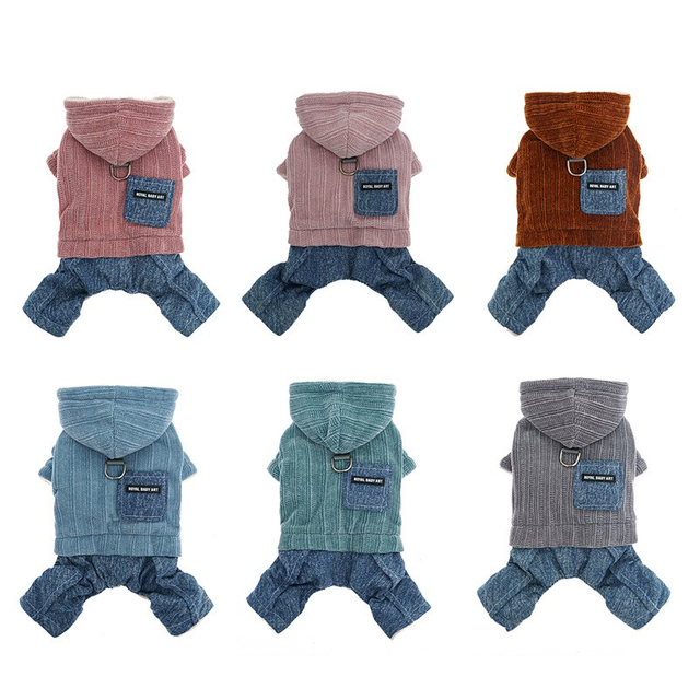 Autumn Winter Dog Clothes Warm Hooded Dog Coat Jacket for Small Dogs Waterproof Puppy Pet Jumpsuits Chihuahua Clothing Overalls