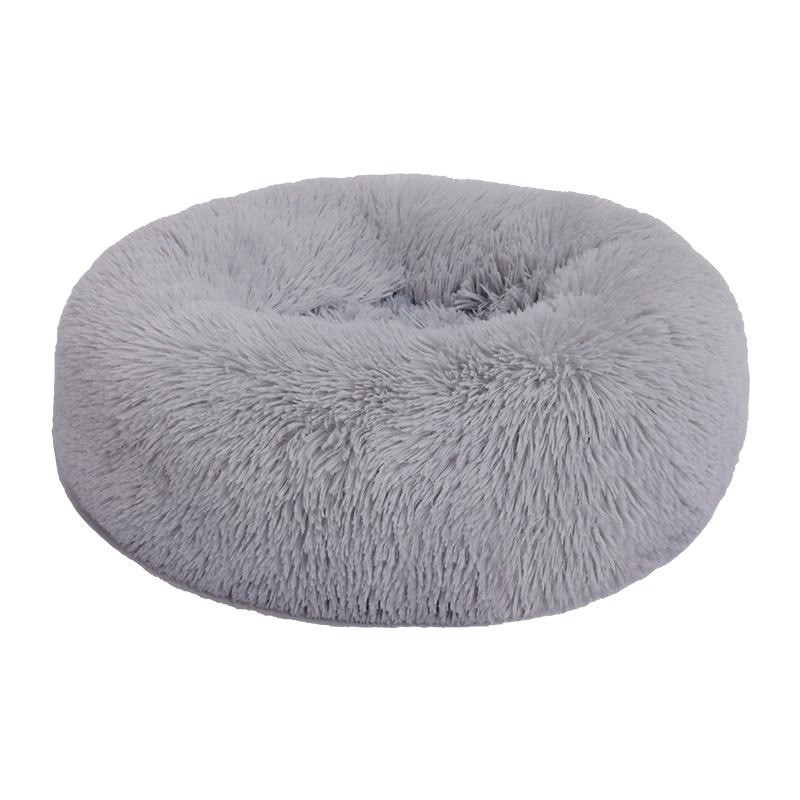 Manufacturer Soft Luxury Plush Pink Grey White Pet Cushion Round Cat Dog Bed