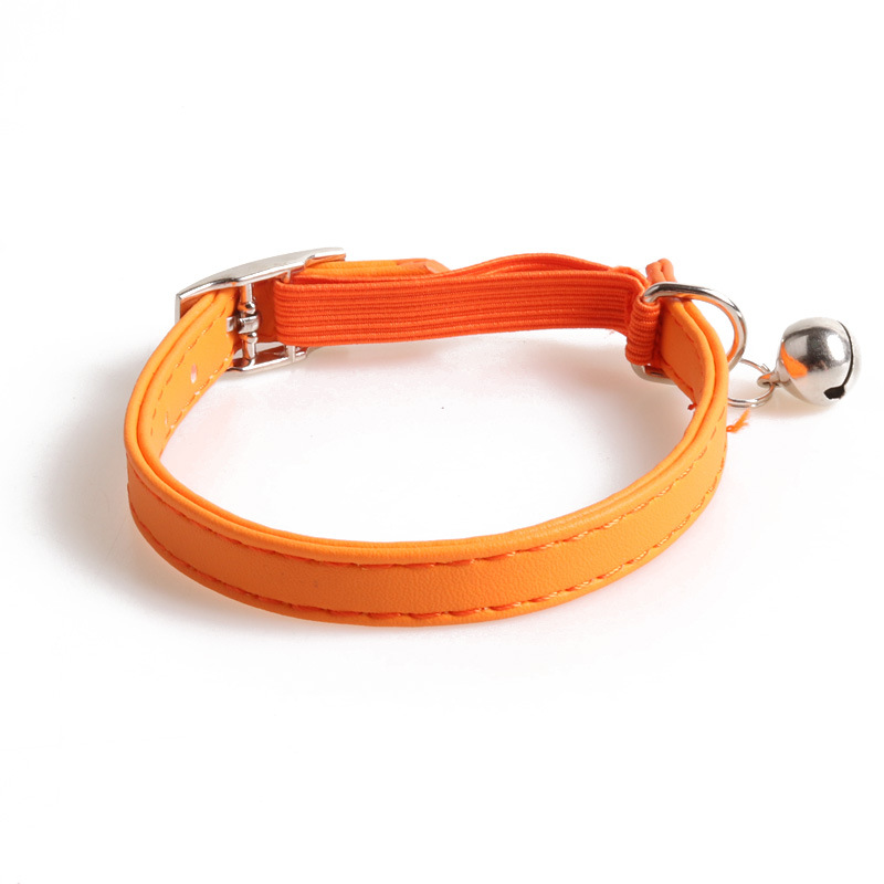 PU Leather Elastic Belt Pet Collar Custom Colors Waterproof Classic Leather Cat Collar