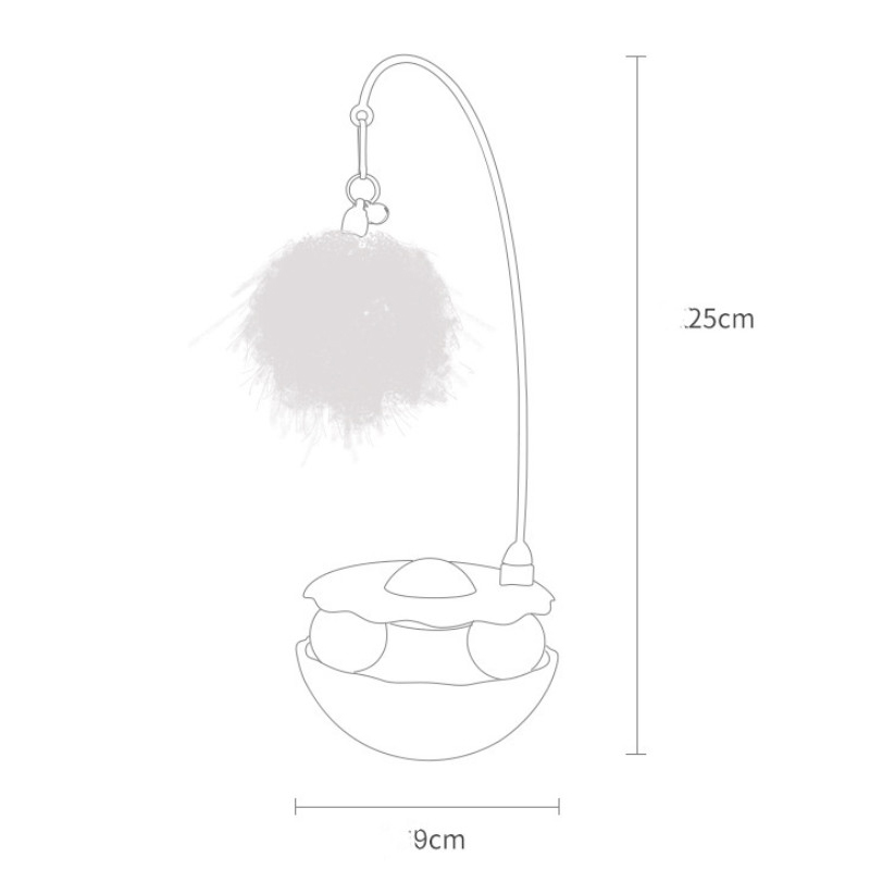 Plastic Cat Playing Toy Tumbler Ball with Feather Silver Bell