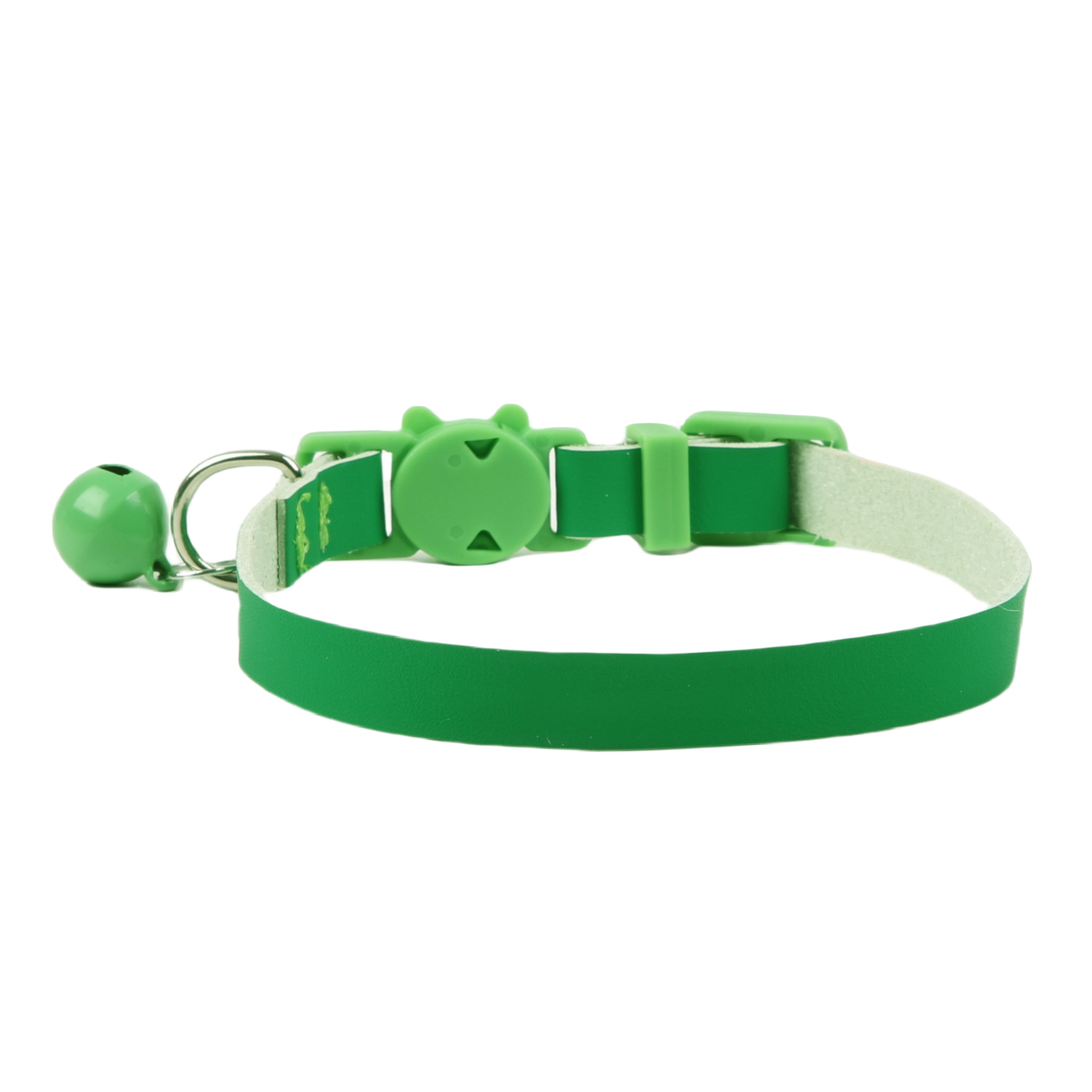 PU Leather Soft Breakaway Buckle solid color Cat Collar with Bell Colorful
