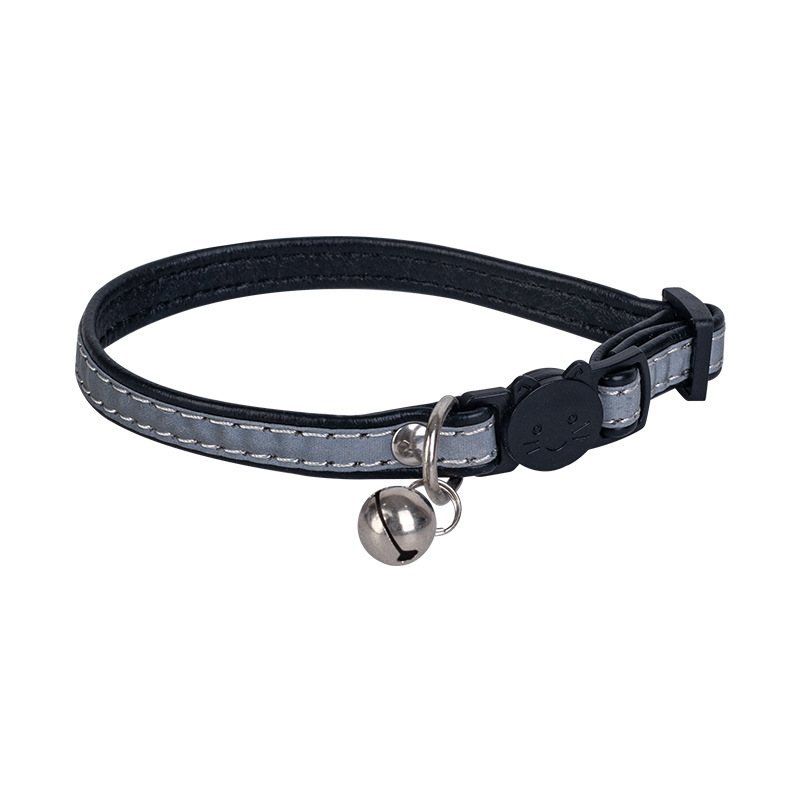 Reflective at Night PU Leather Soft Breakaway Buckle Cat Collar