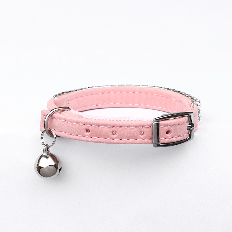 Velvet Crystal Rhinestone Soft Elastic Belt Cat Necklace Collar Diamond Chain