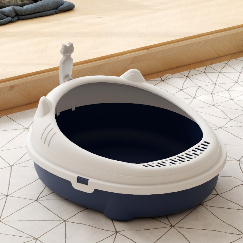 Cat litter box spatter-proof thickened cat toilet semi-enclosed sand-proof pet supplies cat litter box