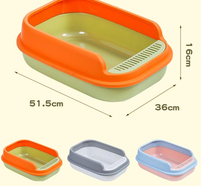 Detachable Plastic Pet Cat Litter Box Semi-Closed Anti-Splash Cat Toilet litter tray