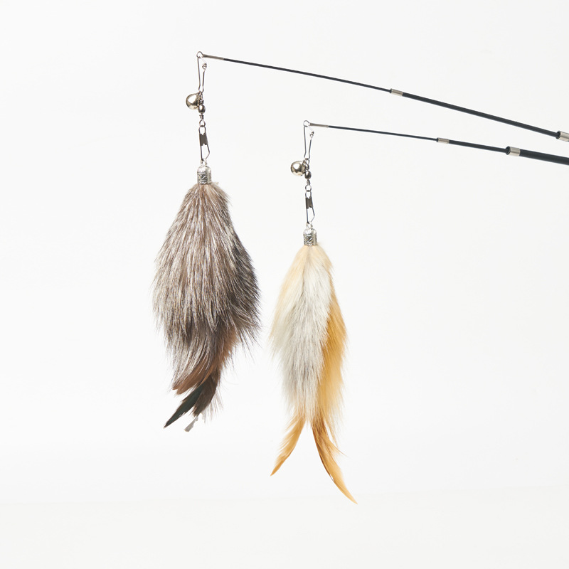 Retractable Cat Wand Toys Interactive Feather Toy Cats Teaser Stick