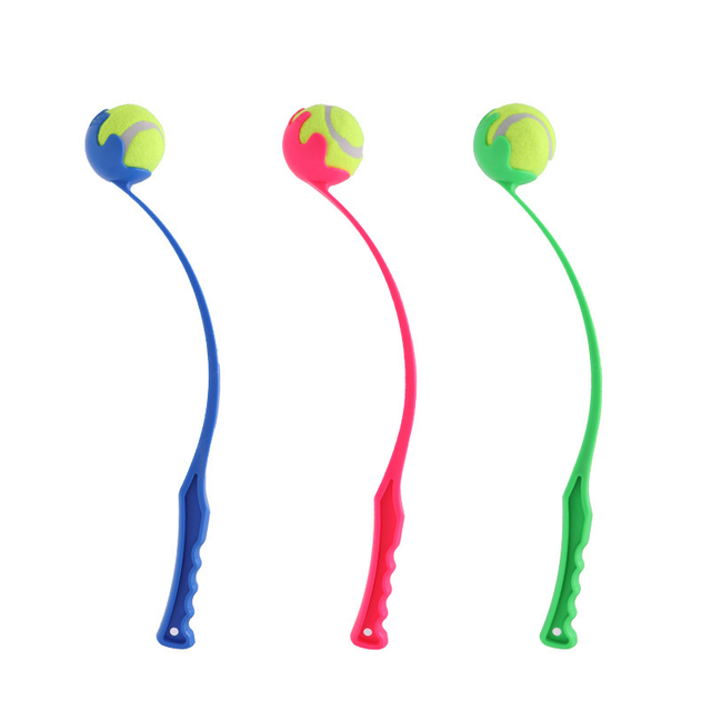 customize plastic pet dog toy launch toys with tennis ball shooter