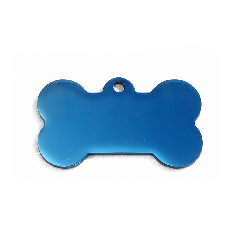 Blank Printer Anodized Aluminium Stainless Steel Custom Necklace Metal Bone Shaped Blank Chain Dog Tag