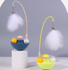 Plastic Cat Playing Toy Tumbler Ball with Feather Silver Bell