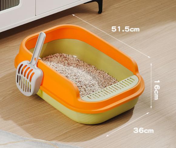 Detachable Plastic Pet Cat Litter Box Semi-Closed Anti-Splash Cat Toilet litter tray
