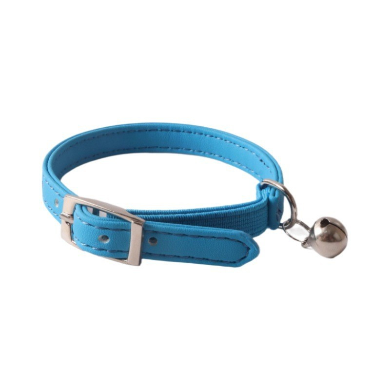 PU Leather Elastic Belt Pet Collar Custom Colors Waterproof Classic Leather Cat Collar