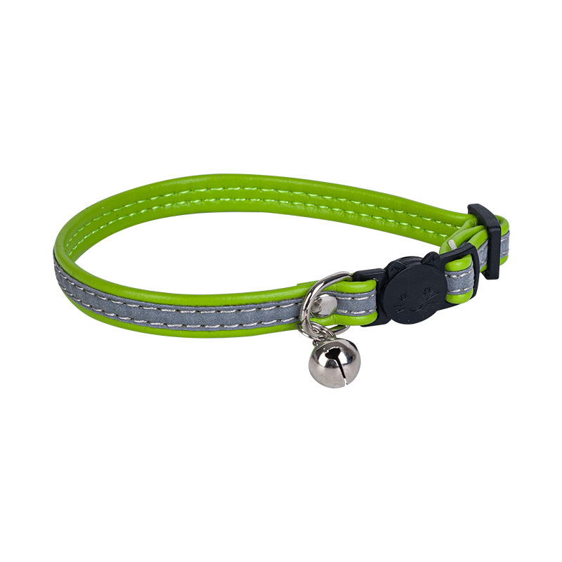 Reflective at Night PU Leather Soft Breakaway Buckle Cat Collar