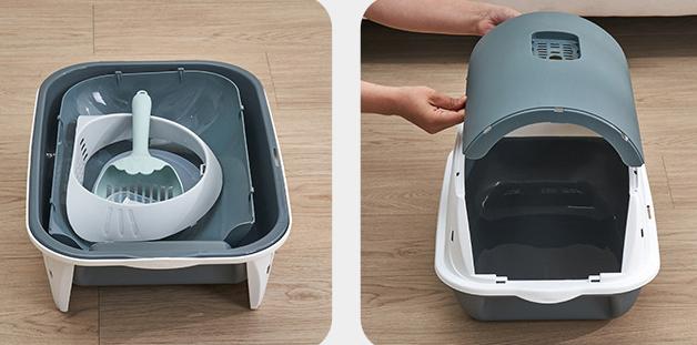 Plastic Closed Pet Cat Litter Box Cat Litter Trays Toilet