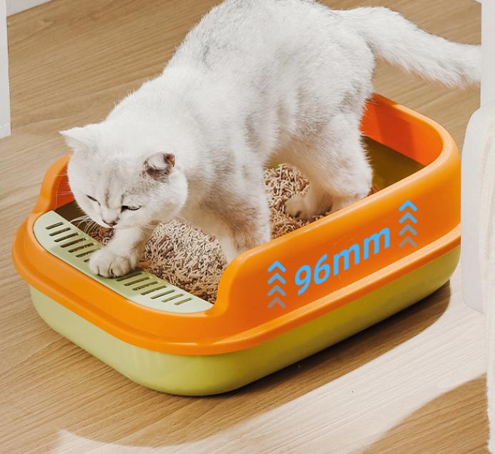 Detachable Plastic Pet Cat Litter Box Semi-Closed Anti-Splash Cat Toilet litter tray