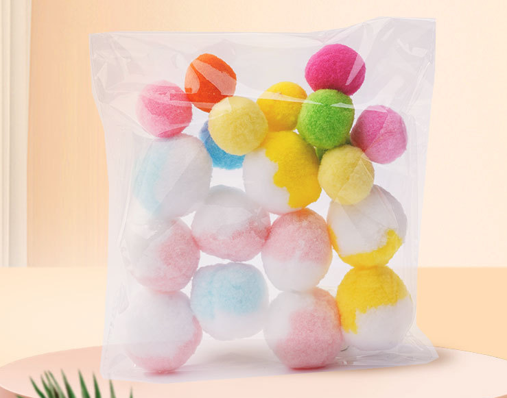 Multicolor High Elastic Plush Cat Toy Ball No Sound Fun Interactive Pet Toy 